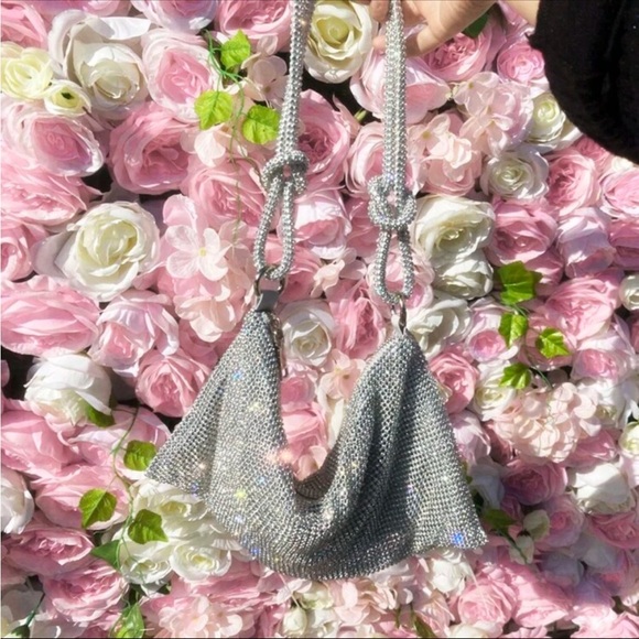 SILVER RHINESTONE LUXURY HANDBAG/SHOULDER BAG